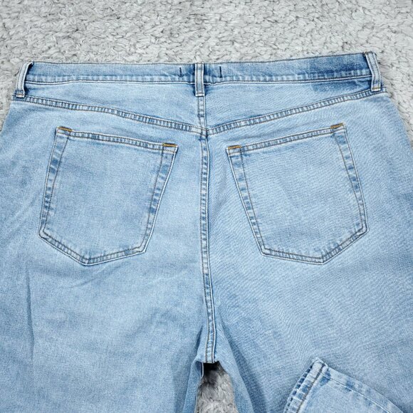 Abercrombie 22 Short 90s Slim Straight Ultra High Rise Jeans Blue Y2K Size 36 - Picture 3 of 9